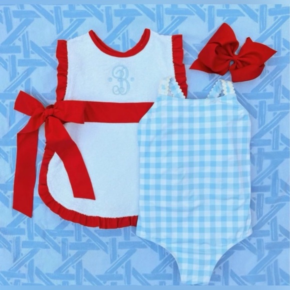 Beaufort Bonnet Co. Carolina Cover Up White W/Red Bows Ruffles Swim Pool NWT 7 - Picture 3 of 9